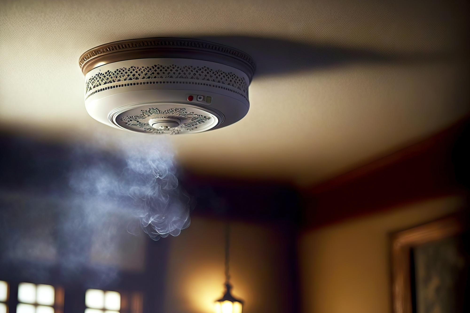 smoke-detectors-and-fire-alarms-sensor-detecting-smoke-on-ceiling-of-home